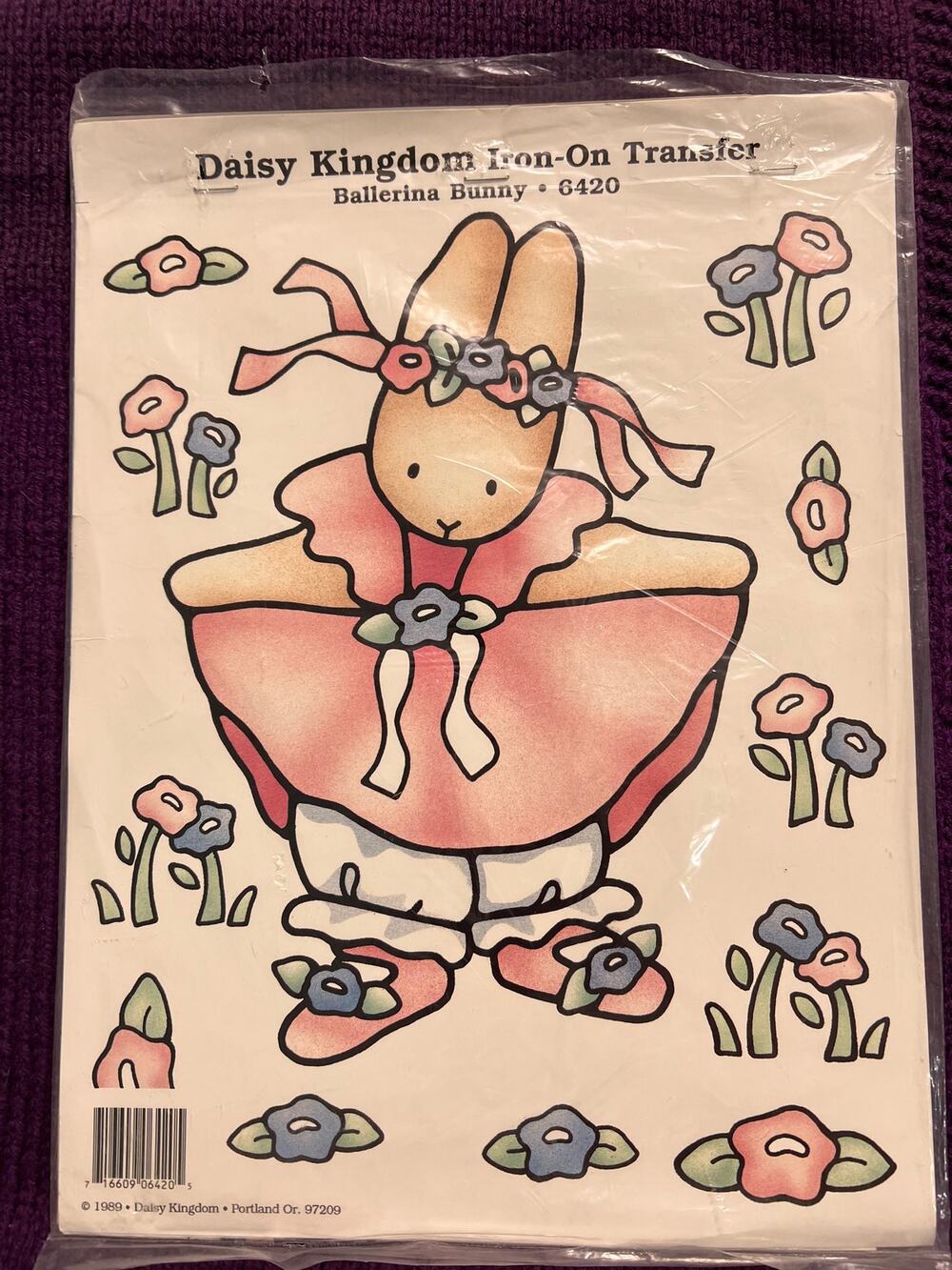 Daisy kingdom colored iron on transfers Ballet bunny 1989